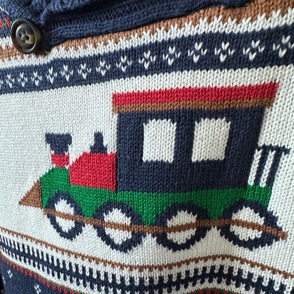 NEW Gymboree Boys’ “Family Celebrations” Train Sweater – Size 10 (Tidal Blue) - Picture 3 of 5